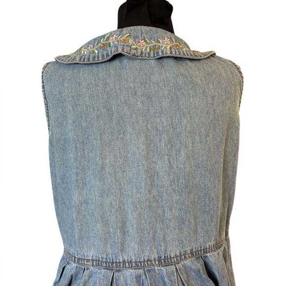 Vintage Jane Ashley Blue Denim Jumper  Sundress with Peter Pan Collar - Picture 12 of 16